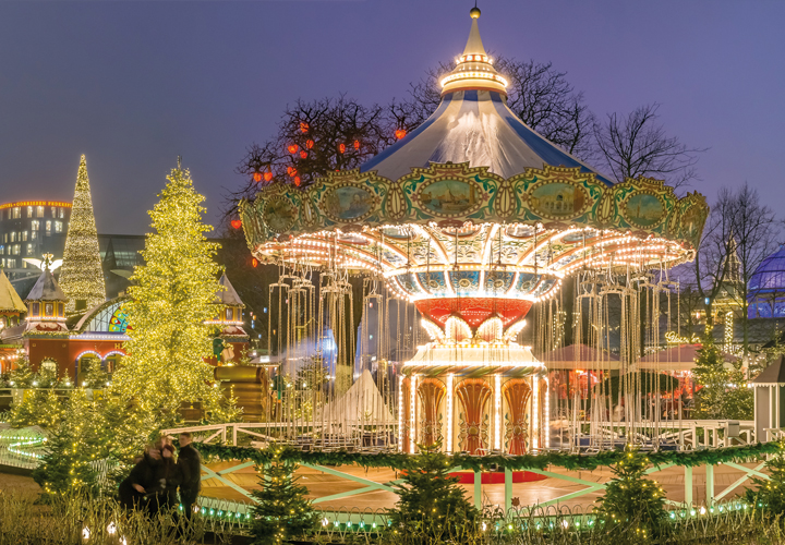 Kopenhagen, sprookjesachtige kerstsfeer in Tivoli Gardens