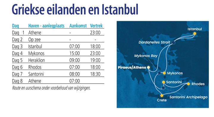 vaarroute griekse ielanden istanbul